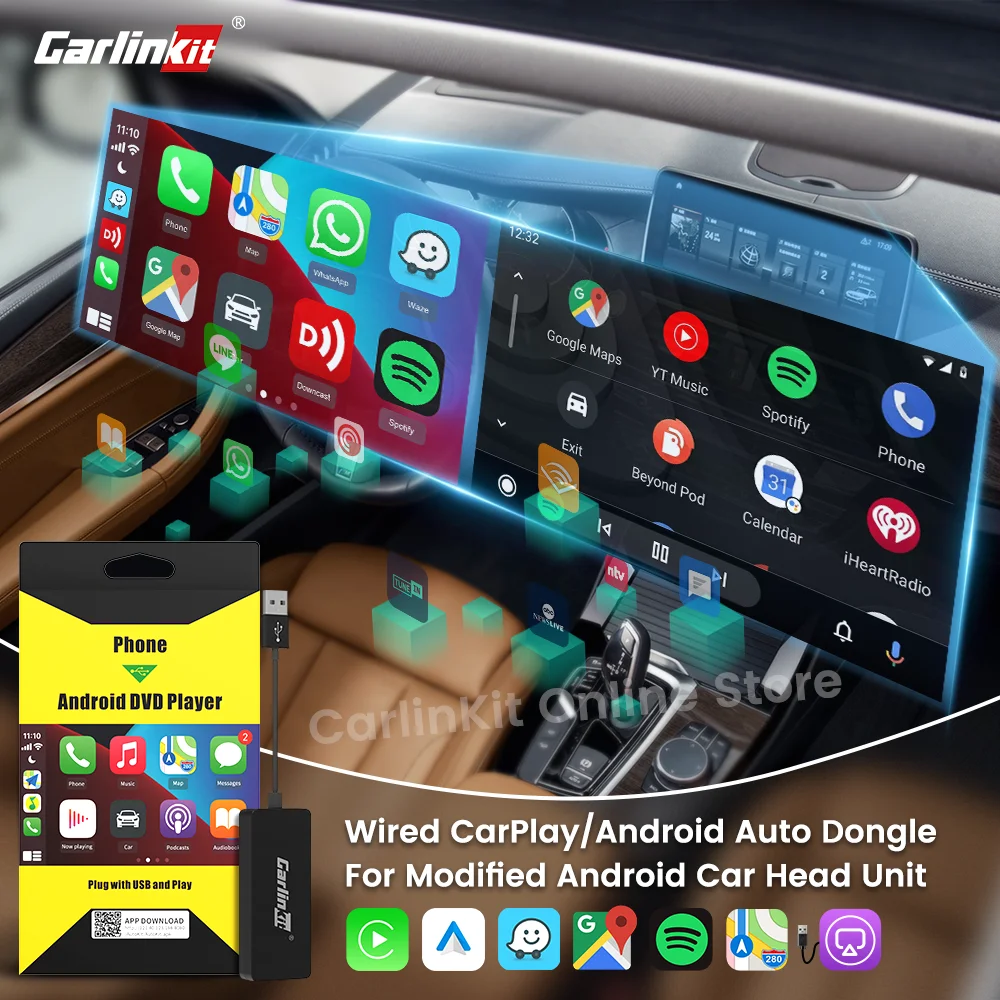 CarlinKitCarplayAndroidAutoDongleScreenMirroringAdpterfor