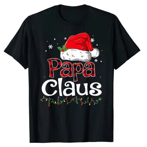 Papa Claus Santa Lustige Weihnachten Pyjama Passenden Familie T-Shirt Geschenke Großvater Weihnachten Urlaub Partei Kostüm Graphic Tee Tops