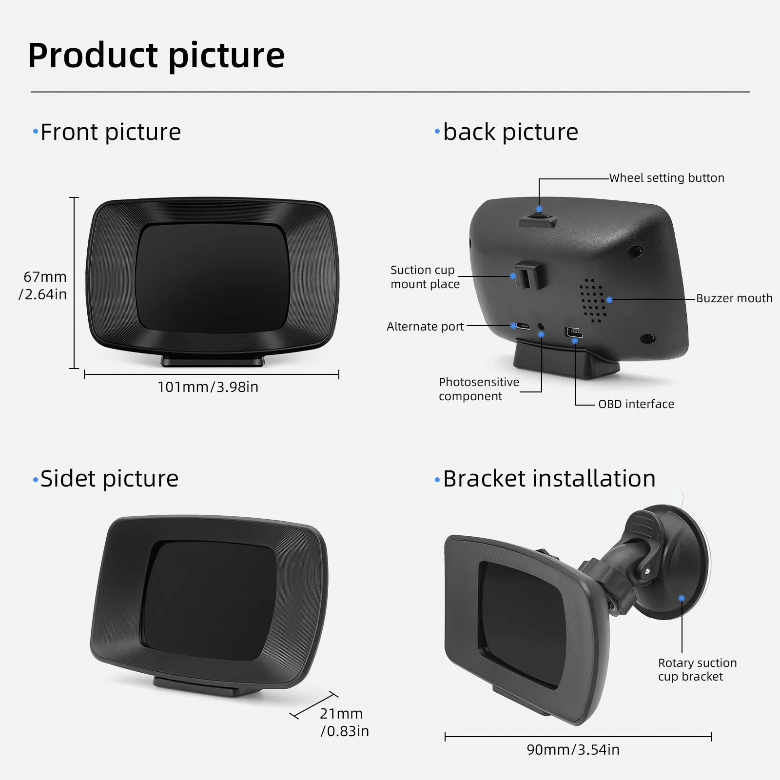 HD P13 ڵ Hud ÷  OBD GPS   ÷, ӵ ӵ ˶ Ÿڹ    ׼