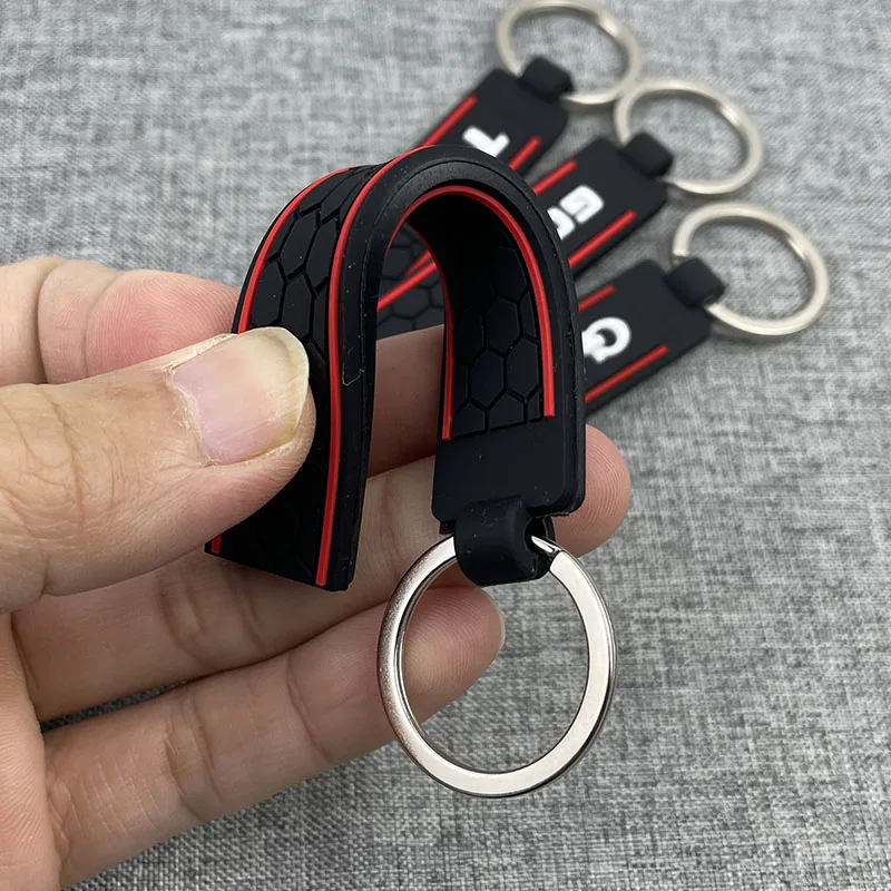 GTI Label Strips Shape SOFT RUBBER KEYCHAIN KEYRING KEY CHAIN Key Protector KEY RING For GTD TSI GOLF GLI GTI keychain climbing hook metal keychain mini wrench keychain motorcycle keychain