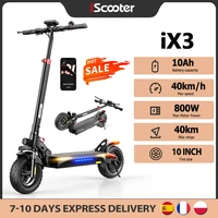 Trottinette électrique iScooter iX3 48V10Ah 800W, autonomie 30-40 km, vitesse 40 km/h, pneus tout-terrain de 10 pouces, pliable, avec application. 1