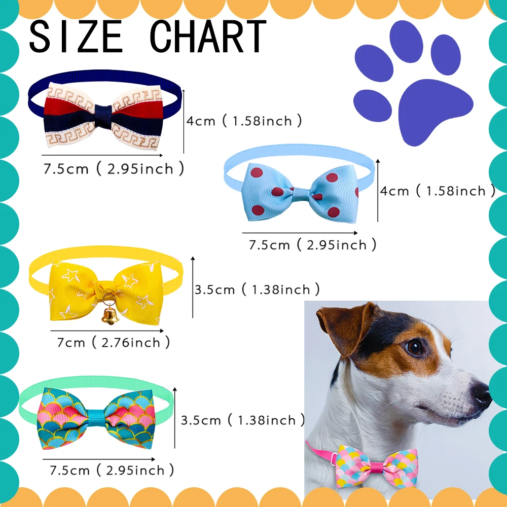 20pcs Dog Acccessories Dog Bow Tie  Bulk Dog Collar Bow Dog Bowtie Small Dog Cat Pet Supplies Dog Fashion Accessoreis Bow 3