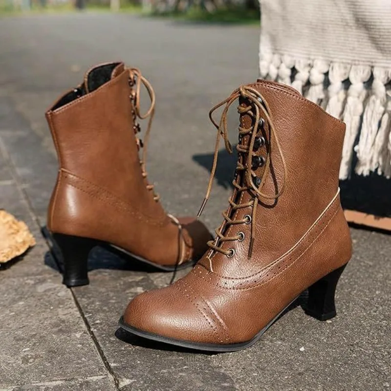 Women Boots PU Leather Bikerboots for Women High Heel Pointed Toe Boots Women New  Boots platform shoes 2025 new