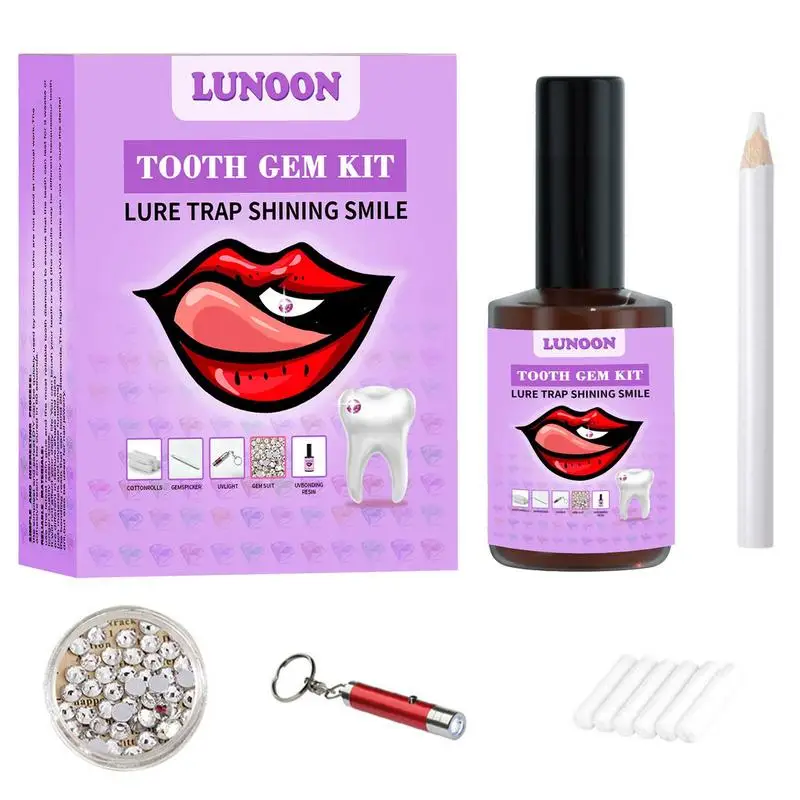 Tooth Gem Kit Beautiful Application Kit for White Tooth Jewelry Multifunctional Decoration Gem Set Flexible DIY
