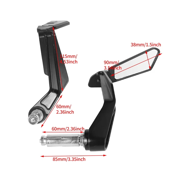 1 Pair 7/8" 22mm Motorcycle Rearview Mirrors Universal Scooter Bar End Handlebar Mirror Rear View Mirror Accessories