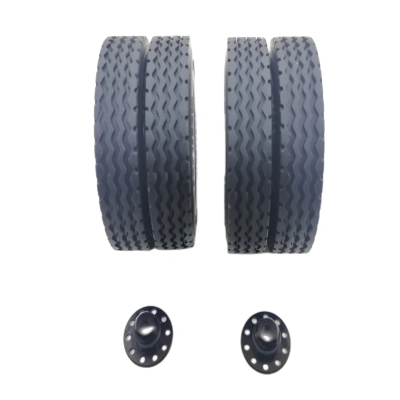 1 Pair Rubber Tires with Wheel Hub for 1/14 Tamiya RC Truck Trailer Tipper Scania R470 Actros Volvo FH16 MAN TGX Accessories 3