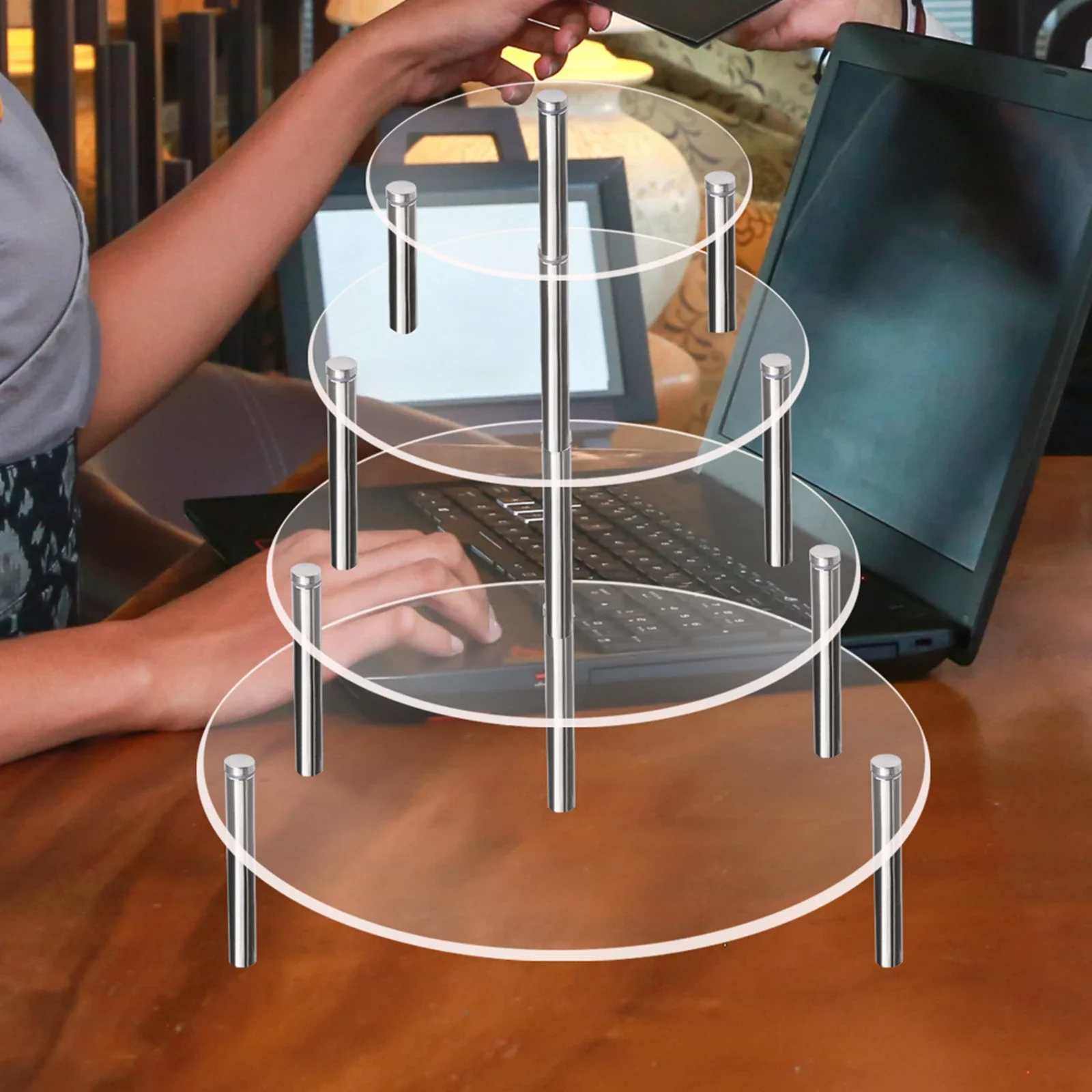 Cake Stand 3 Legs Acrylic Display Stand Assembled Jewelry Display Riser Cake Holder