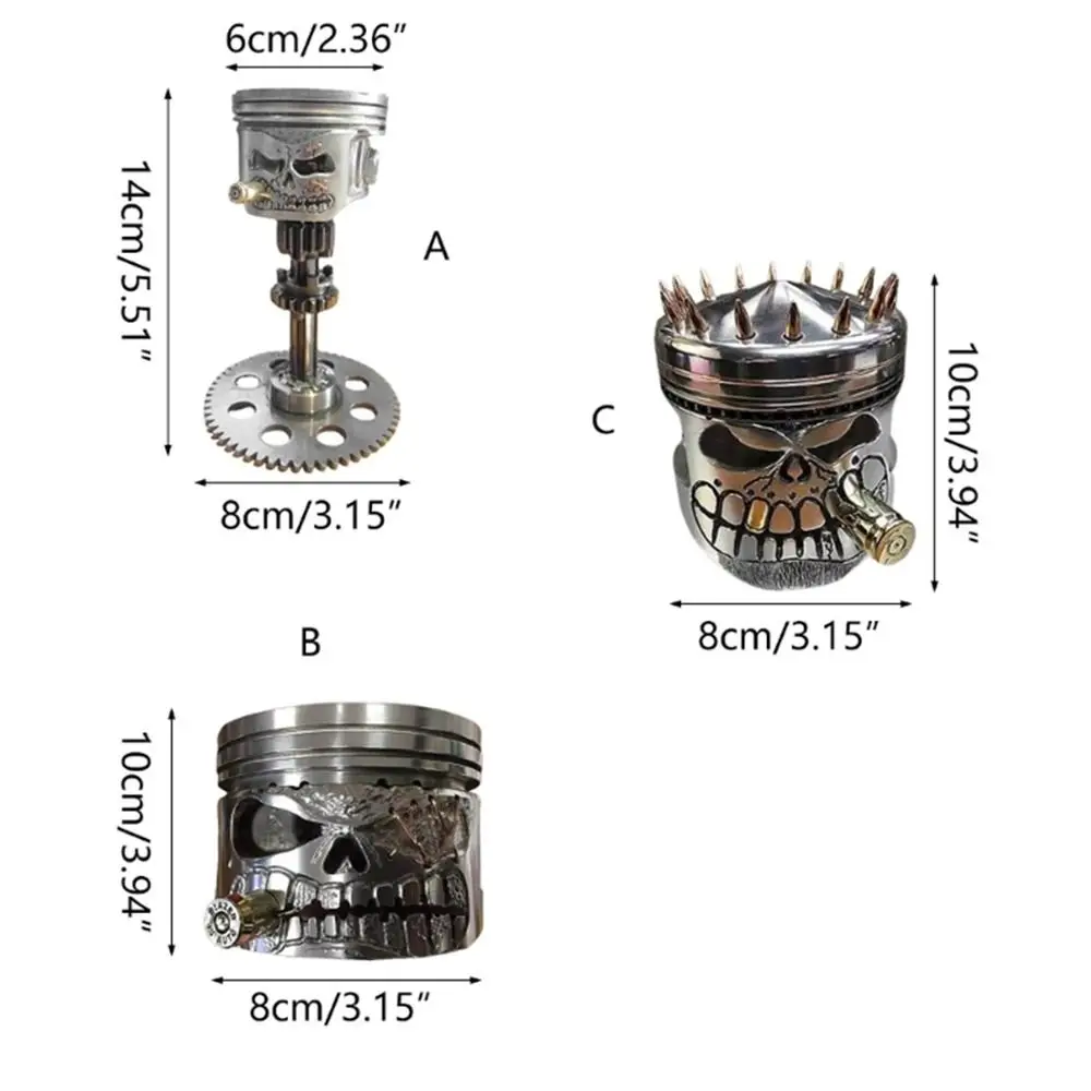 Creative Carving Piston Skull Face Halloween Party Statue Skull Man Head Figurine Sculpture Realistic Skeleton Office Home Decor