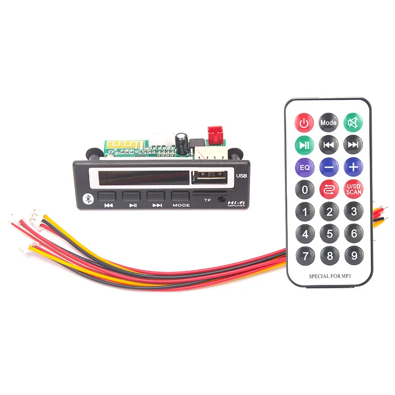 

Car Audio USB TF FM Radio Module Wireless Bluetooth 12V MP3 WMA Decoder Board MP3 Player with Remote Control For Car