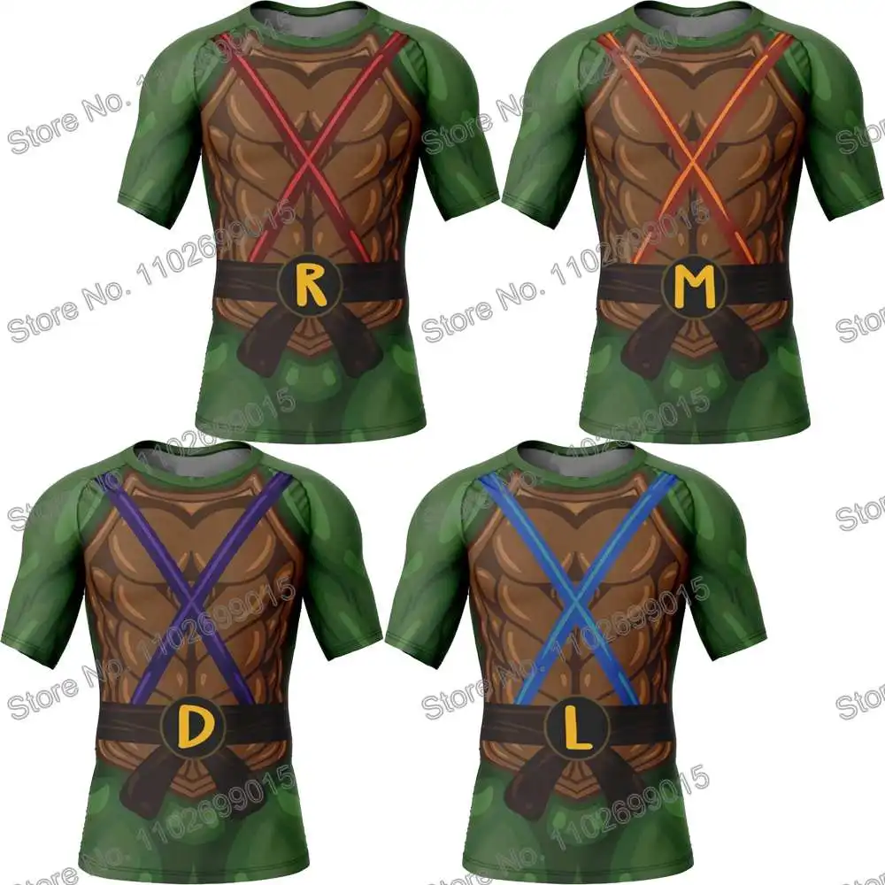 Turtle Rash Guard Surf Clothing BJJ MMA Men Short Sleeve Diving T-Shirt Tight Swimwear Summer Beach Floatsuit Women GYM Tops