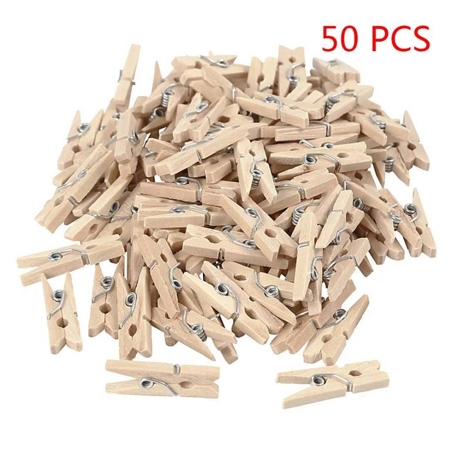 50/100/200pcs Clips Wood Photo Album Clamp DIY Picture Mini Clothespin Home Laundry  Clothes Pin