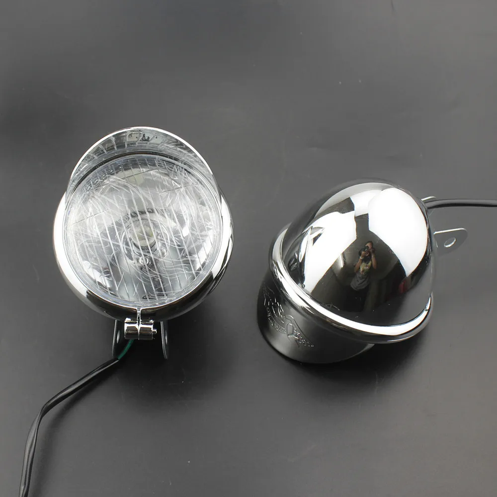 

Pair Chrome Motorcycle Visor Passing Fog Headlight For Suzuki Kawasaki Yamaha