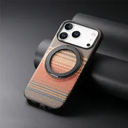 Magnetic Rotating Stand Shockproof Braided Texture Phone Case - Motorola Edge 70 (Light brown)