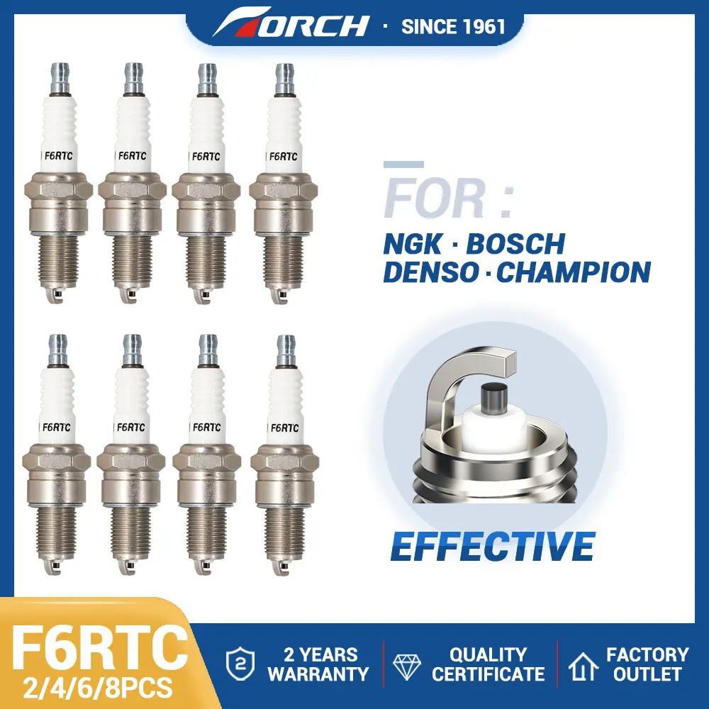 

2-8PCS Candles Replace for HONDA 98079-56855 MAZDA 1Y01-18-110 SUZUKI 09482-00487 09482-00299 Ordinary Spark Plugs Torch F6RTC