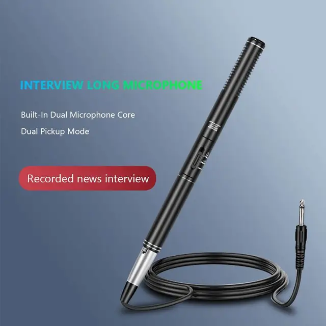 Conference Interview Microphone Condenser Microphone Interview Recording Vlog Live Mic Super-cardioid for DSLR 1