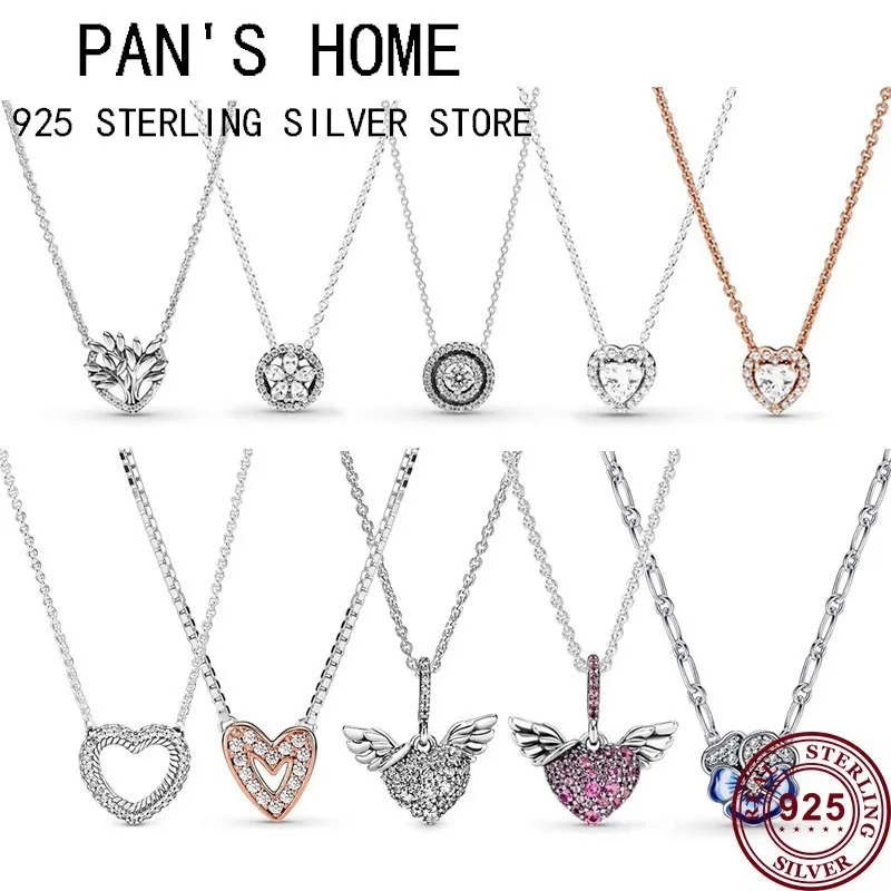 

New Hot 925 Sterling Silver Exquisite Angel Wings Eternal Love Women Necklace Suitable For Wedding Gifts Fashion Charm Jewelry