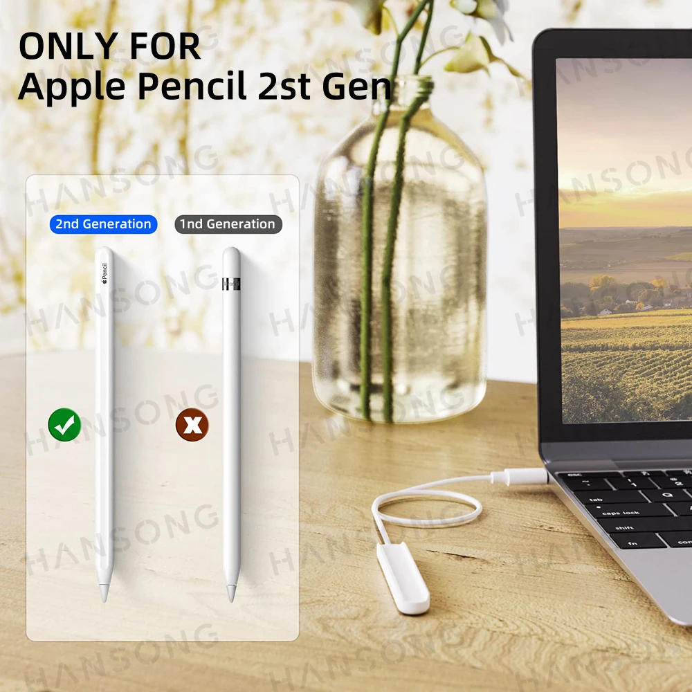Carregador sem Fio para Apple Pencil 2ª Geração Carregamento Magnético para Ipad Acessórios Apple Pencil - Imagem 2