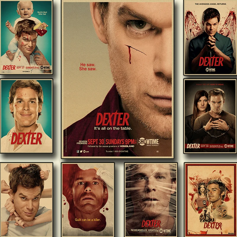 

Dexter Morgan TV horror series vintage kraft poster vintage art living room home decoration painting