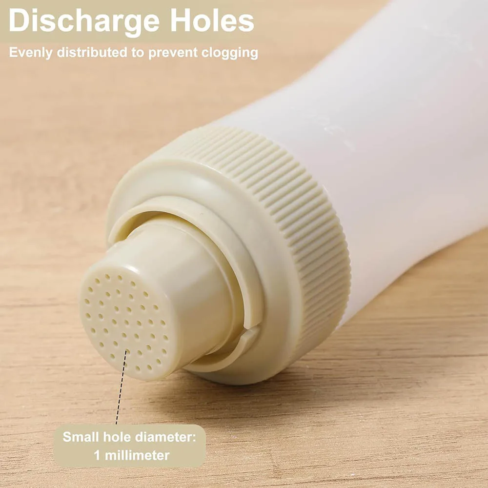 케이크 시럽 디스펜서, 350ml 눈금 표시가 있는 간편한 플라스틱 시럽 짜는 병, 꿀, 베이킹, 바베큐, 샐러드 드레싱 보관용