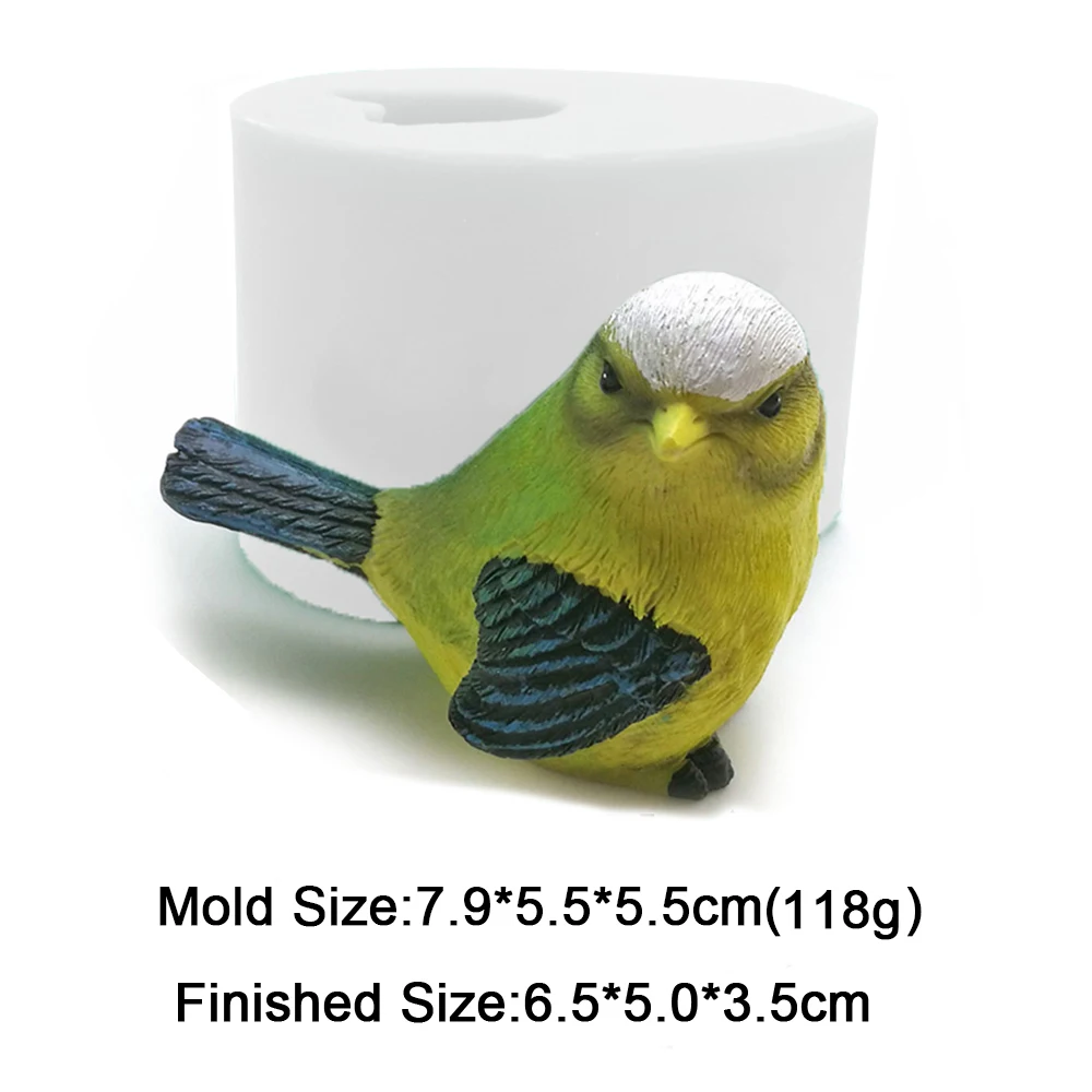3D Simulation Kuckuck Silikon Form Vogel Form Gips Ornamente Dekoration Werkzeuge Spatz Skulptur Kerze Form Haushalts Artikel – Detail 5