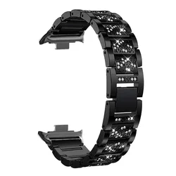 Elegant Metal Diamond Watchband Bracelet - Premium Design Strap (Black)