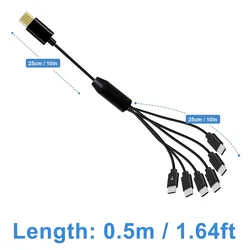 Universal Type C to USB C Multi - Port Splitter Adapter Cord for Charging and Connectivity (0.5M)
