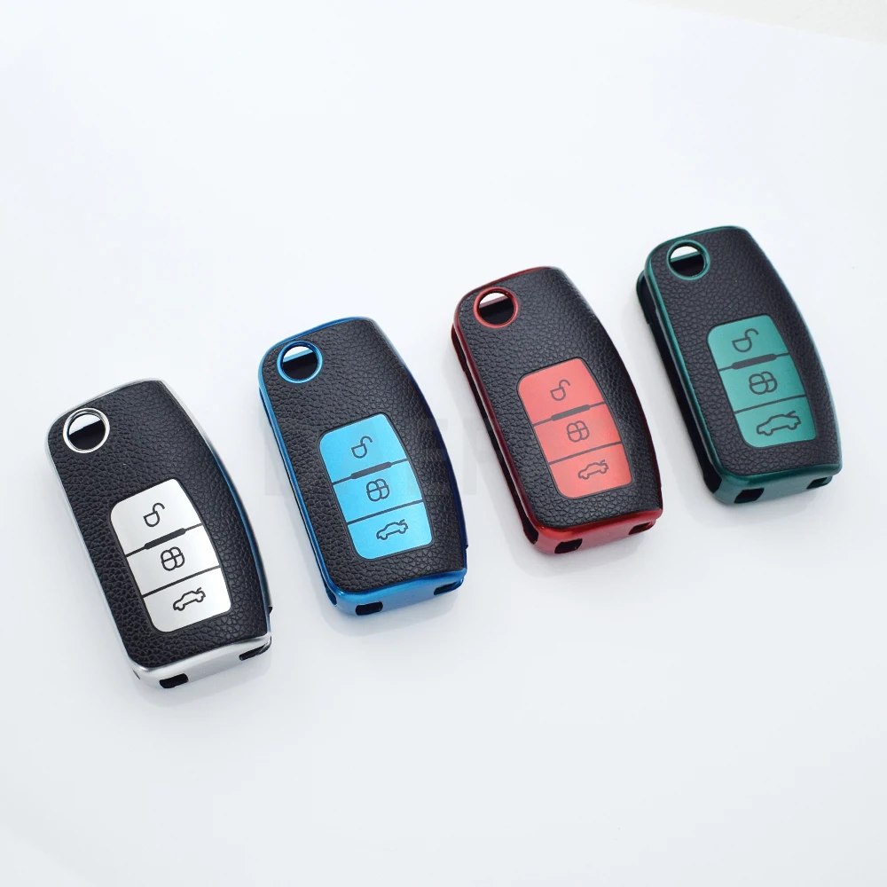 Remote Control Case Car Key Cover and Keychain for Ford Vehicles