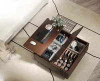 Lift Top Mid Century Modern Square ,Walnut Wood ,Multi-Functional Coffee Table with Storage for Living Room 1