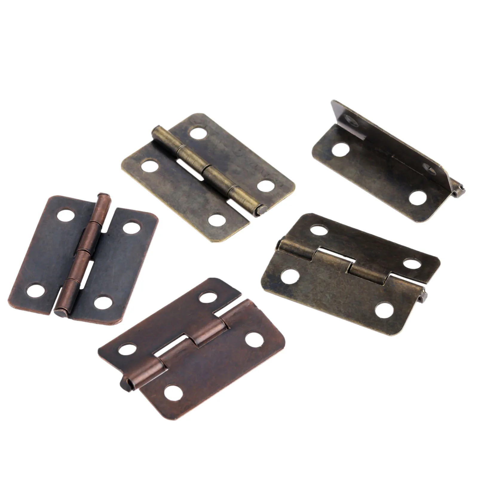 Stainless Steel Door Hinges Furniture Hinge Wooden Box Hinge Cabinet Door Hinges Cabinet Hinges Brass Hinges Bronze Butterfly Hinges 10pcs Hinges + 40 screw Round Angle 4 Holes Antique Bronze/Red Copper 25*18mm Decor Jewelry Wood Box Wine Vintage Zinc Alloy