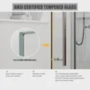 Shower Door 56-60" W × 76" H Glass Shower Door,Frameless Shower Door with Handle and Seal Strip for Waterproof,Sliding ,Sliver 3