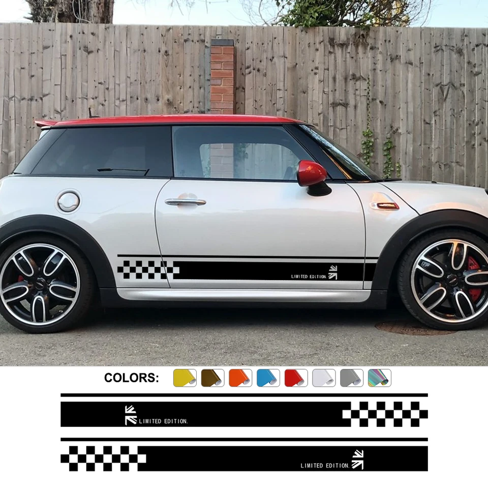 Mini Cooper Sticker Streifen-Aufkleber Für MINI Cooper F55 F56 F57 – Motorhaube & Karosserie | Personalisierbar Bmw Aufkleber Schwarz