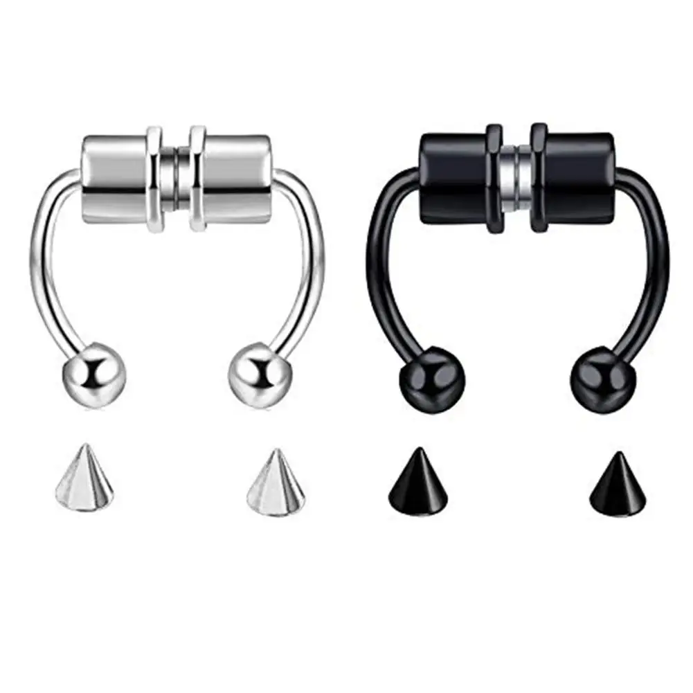 Fake Nose Piercing Septum Hoop Magnet Punk Body Jewelry for Unisex