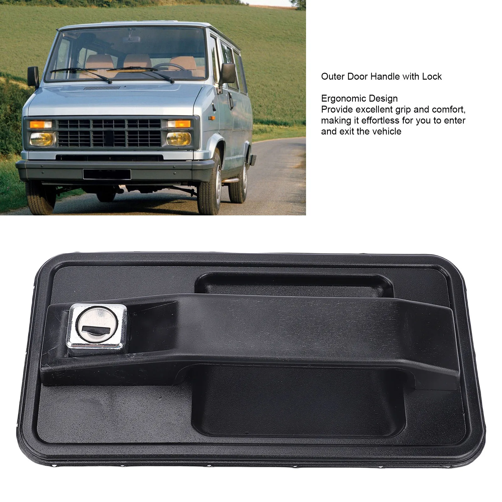 Outer Door Handle with Lock Front Rear Right Truck Door Handles Replacement for TALBOT EXPRESS 1981-1994 Outer Front Door Handle