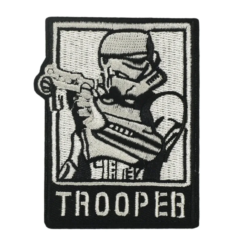 Disney Movie Star Wars Patches for Clothing PVC Hook Loop Fabric Cloth  Sticker T-Shirt Jackets