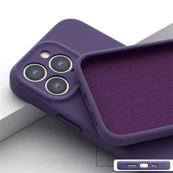 Premium Square Liquid Silicone Phone Case - Colorful Fashion Cover - iPhone 13 (Dark Purple)