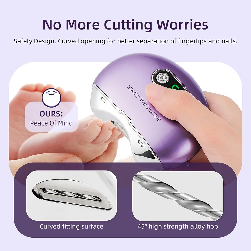 Electric Nail Clipper With UV Light Nail Cutter Low Noise Easy Operation Manicure Nail Grinder AdultS Child Finger Toe Nursing