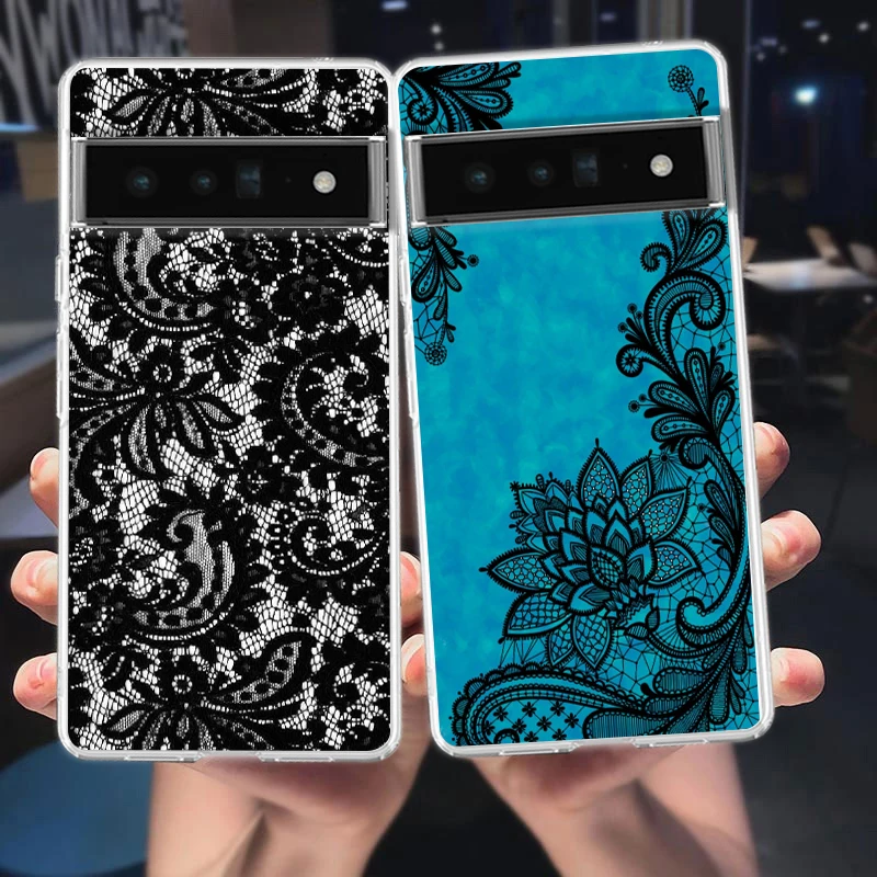 Clear Lace Printed Soft TPU Phone Case