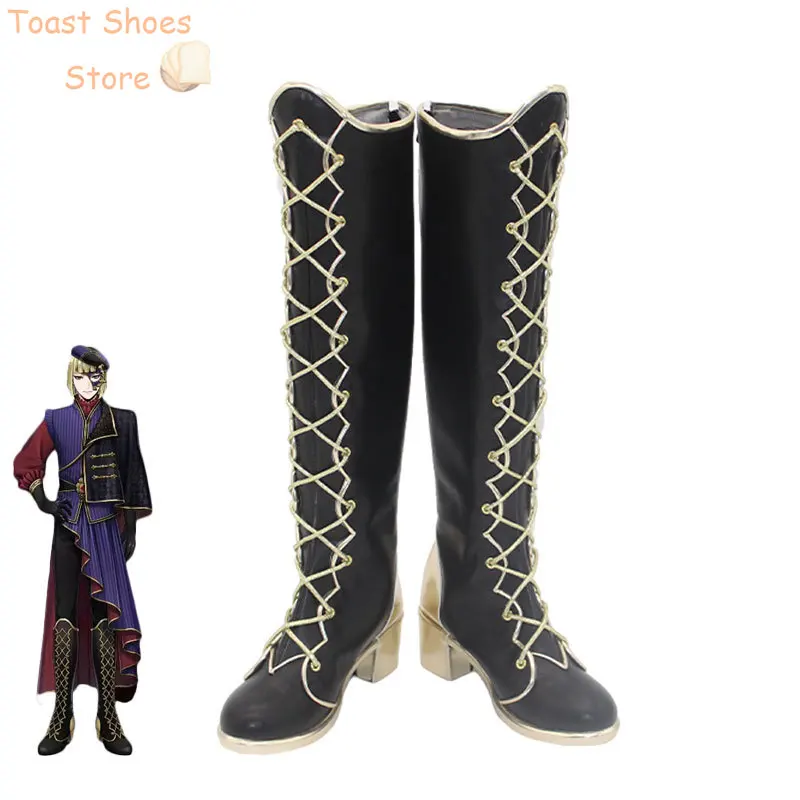Gioco Twisted Wonderland Rook Cosplay Shoes Pu Leather Shoes Halloween Carnival Boots Puntelli Costume Prop