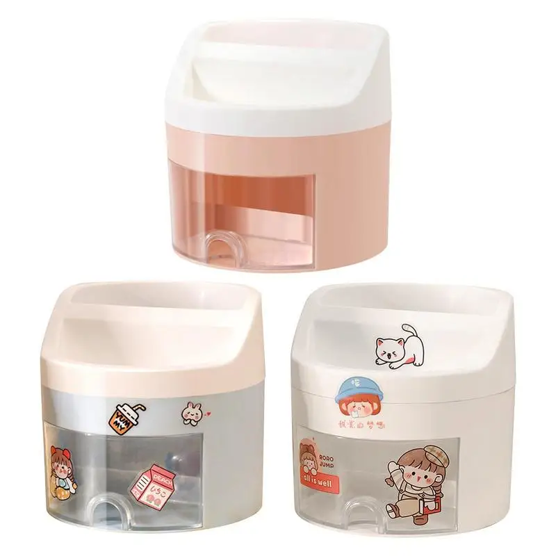 

Cartoon Pen Holder Large Desk Pencil Organizer Cute With Stickers Stationery Holder For Table Gift For Kids Girls Children