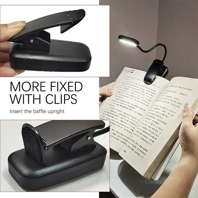 Portable Adjustable LED Clip-On Desk Lamp - Flexible Battery-Powered Reading and Study Light