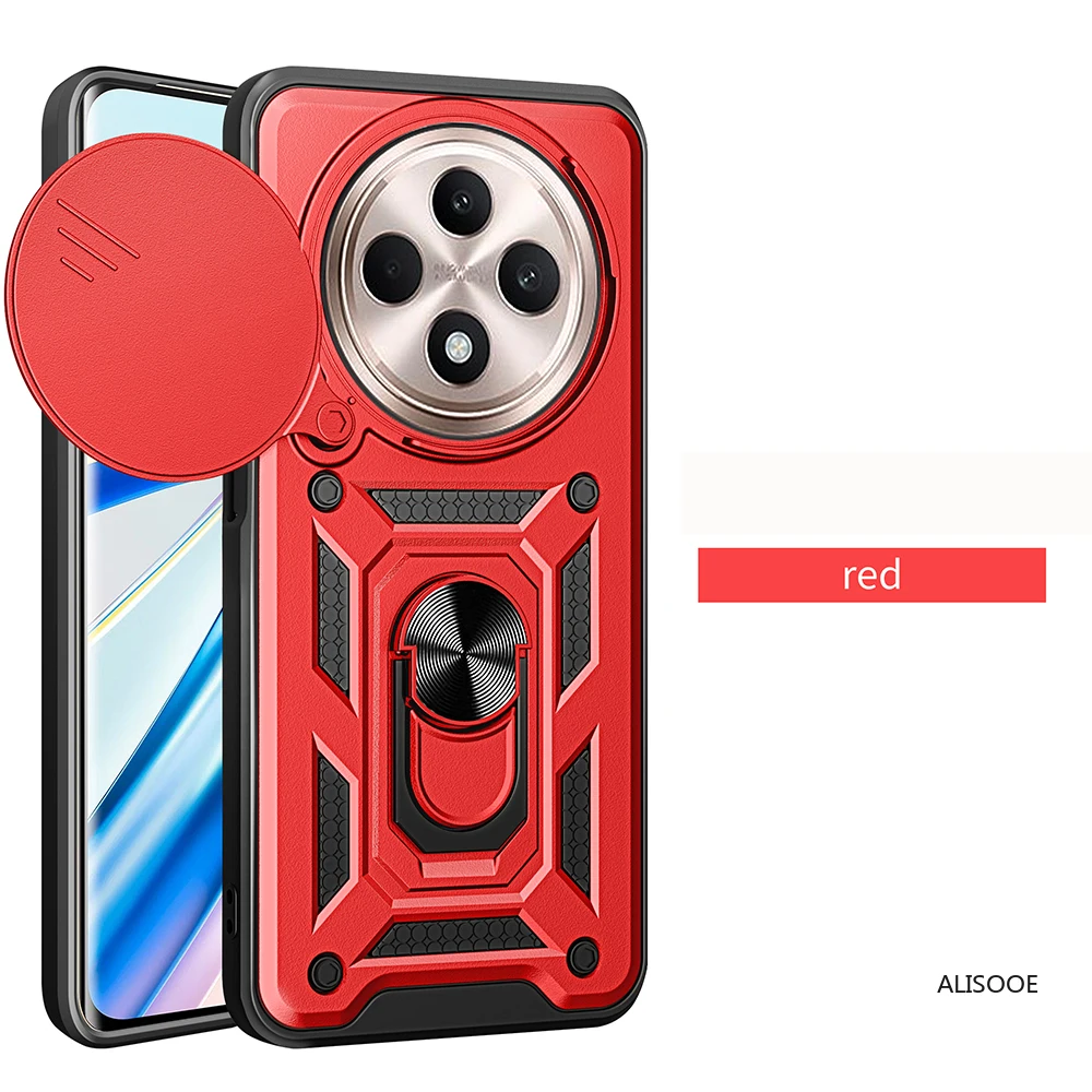 Premium Armor Case with Slide Camera Lens Protector and Ring Stand