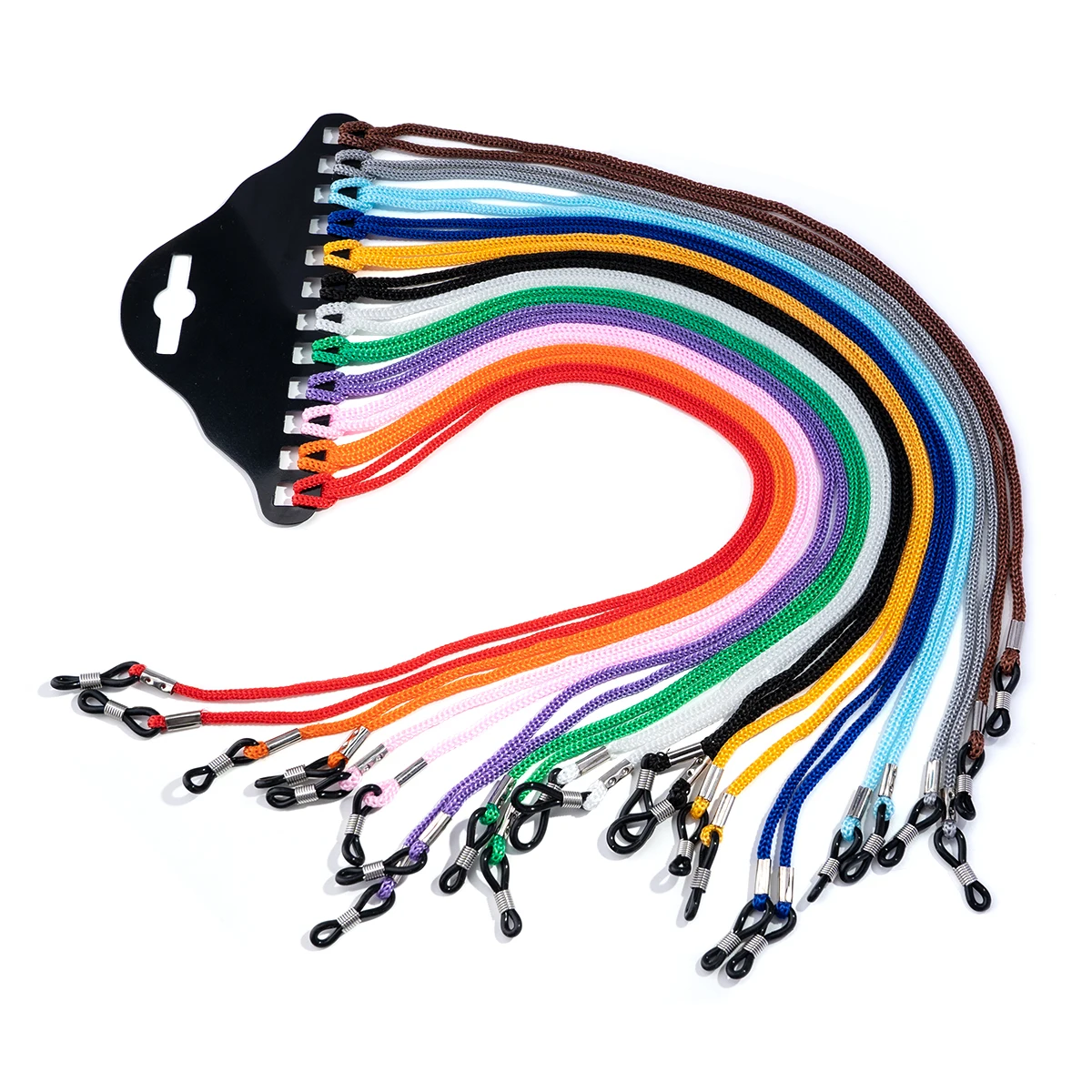 12 개/몫 여러 가지 빛깔의 검은 나일론 안경 스트링 코드 홀더 안경 용 선글라스 끈 목 로프 스트랩