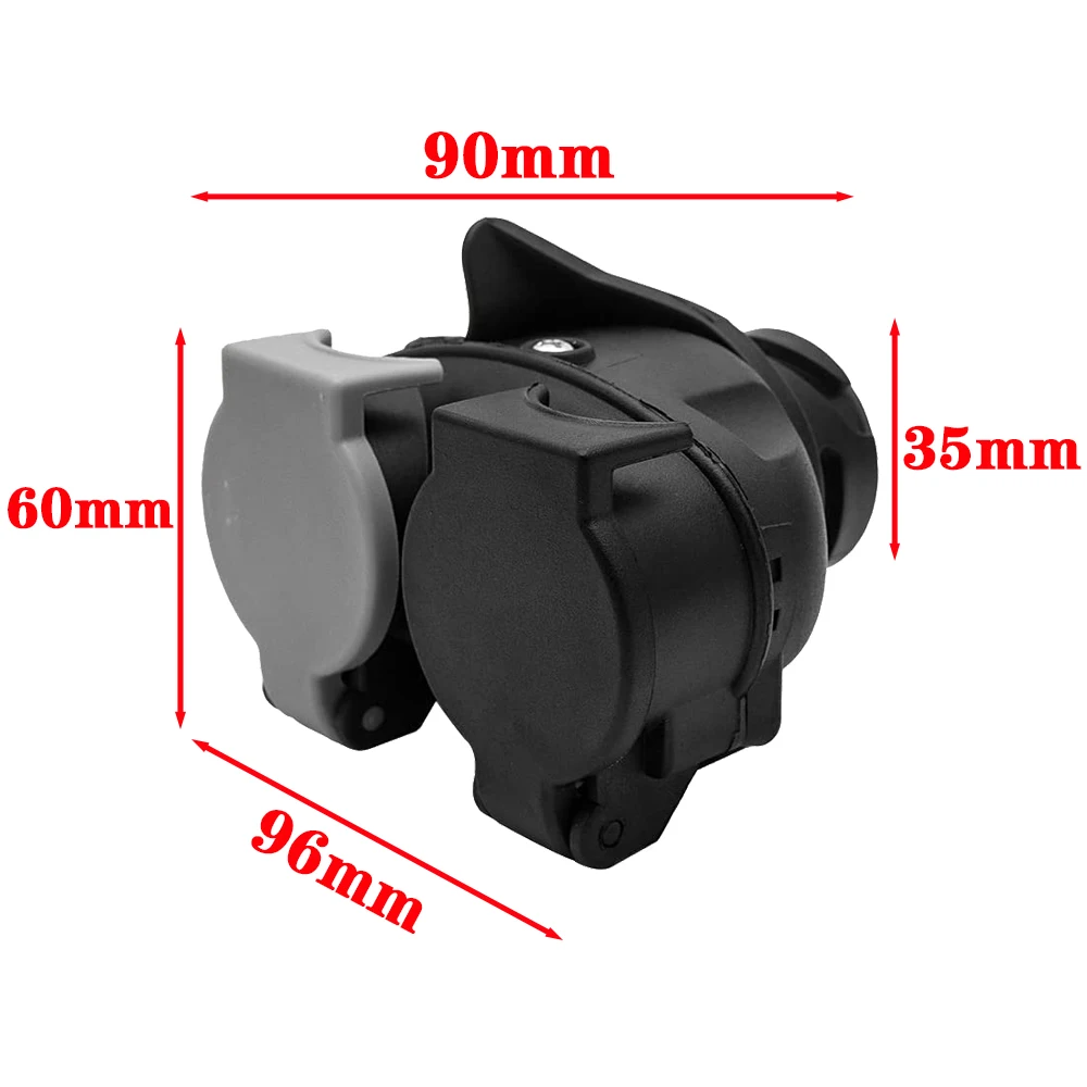 13 Pin to 7 Pin Euro Trailer Towing Caravans Dual Socket Plug Adapter Connector
