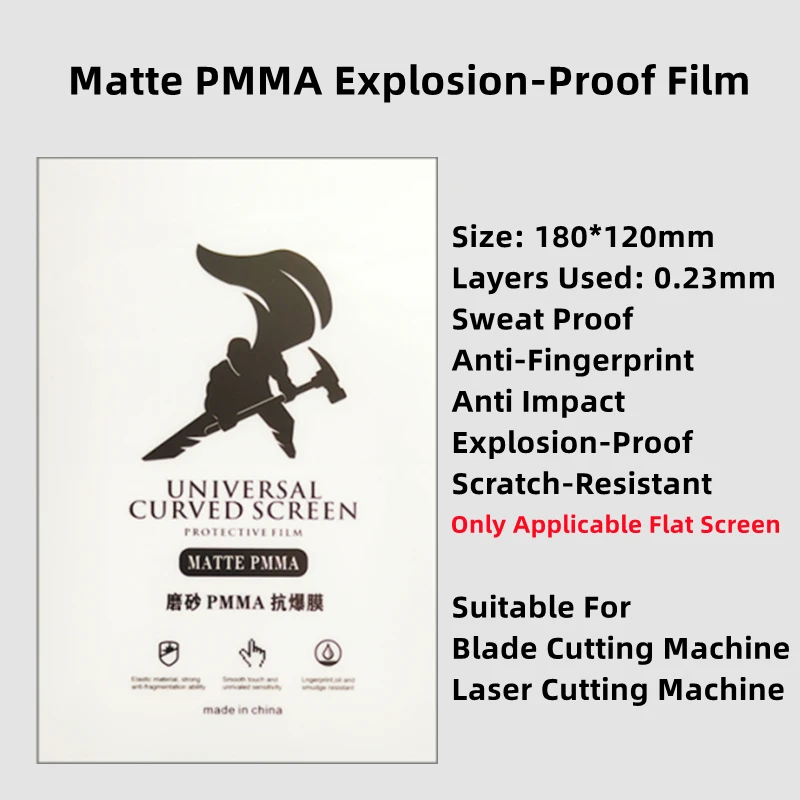 50pcs HD PMMA Nano-coated Tempered Glass Film For Intelligent Cutting Machine Matte Explosion-Proof Film For iPhone Anti Impact