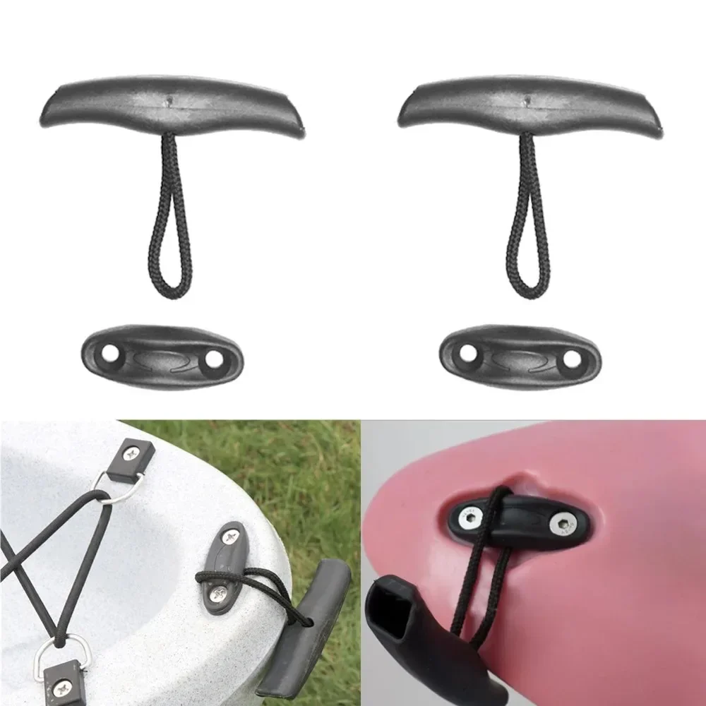 Universal Marine Canoe Kayak Pull Toggle Handle Dinghy Carry Handle Cord Screws Rubber Boat Accessories