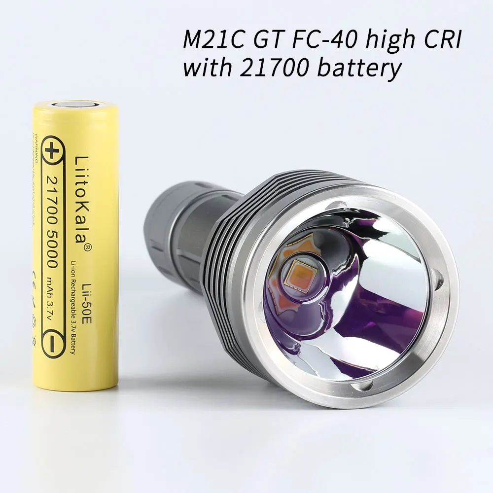 Convoy M21C GT FC40 Powerful Torch Lighter Max 2500lm High CRI LED Flashlight by 21700 Battery