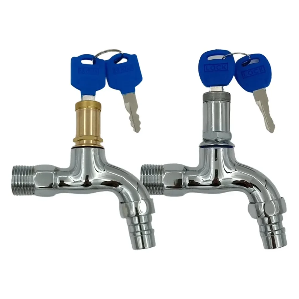 Anti-theft Faucet Water Tap 1/2 "male Thread Metal Rotary Switch Alloy Faucet Bibcock Kitchen Outdoor Garden Lock Key water tap faucet garden bibcocks