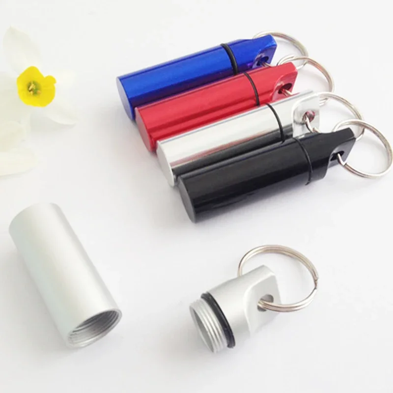 PillBoxSmallPortableWaterproofKeyChainMedicineBottleEarplug