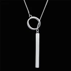 Elegant 925 Sterling Silver Round Pendant Necklace - 18 - Inch Women's Fashion Jewelry, Perfect for Weddings and Christmas Gifts