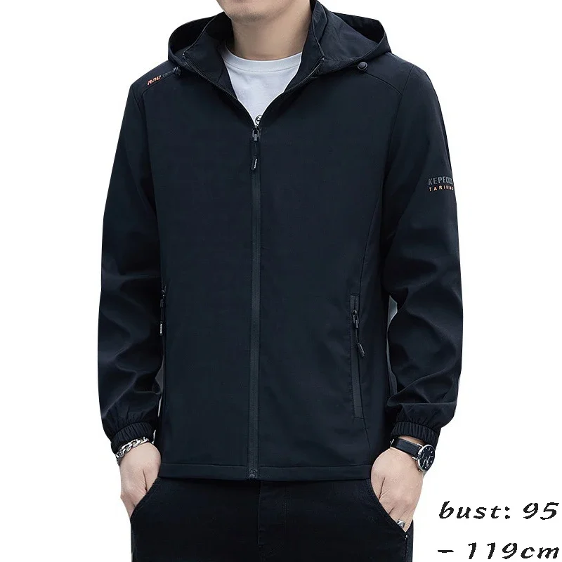 high quality hooded jacket for men plush lining new autumn winter 2023 causal outerwear hiking mountain clothing black blue grey